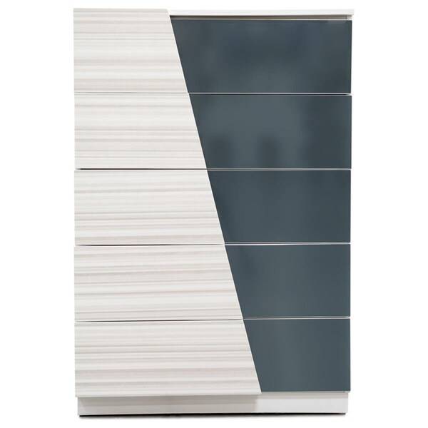 Best Master Furniture Manchester 5 Drawer Bedroom Chest, Zebra Grey Manchester 5 Drawer Chest - main